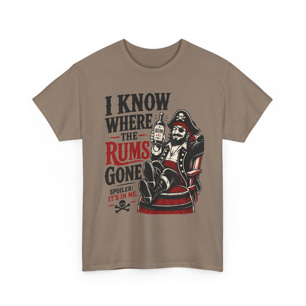 I Know Where The Rums Gone Pirate Tee Shirt | Rum Drinking Pirate Tee Shirt