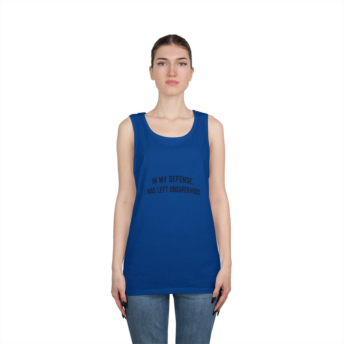In My Defense I Was Left Unsupervised Tank Top | Funny Quote Casual Tank Top