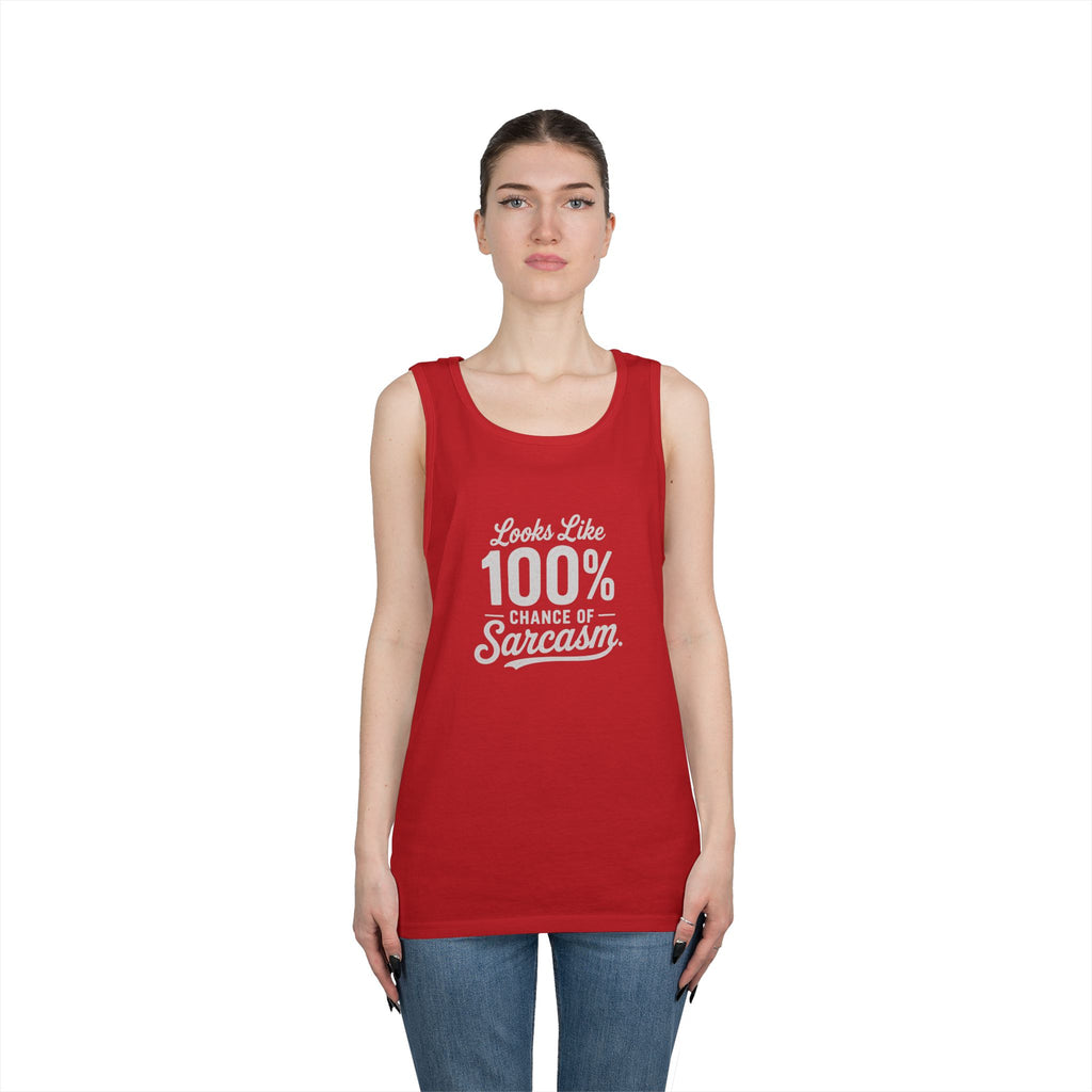 100% Chance of Sarcasm Tank Top | Sarcastic Typography Tank Top