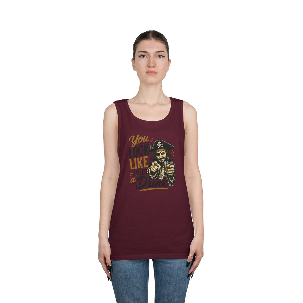 You Look Like I Need a Drink Pirate Tank Top | Funny Pirate Tank Top