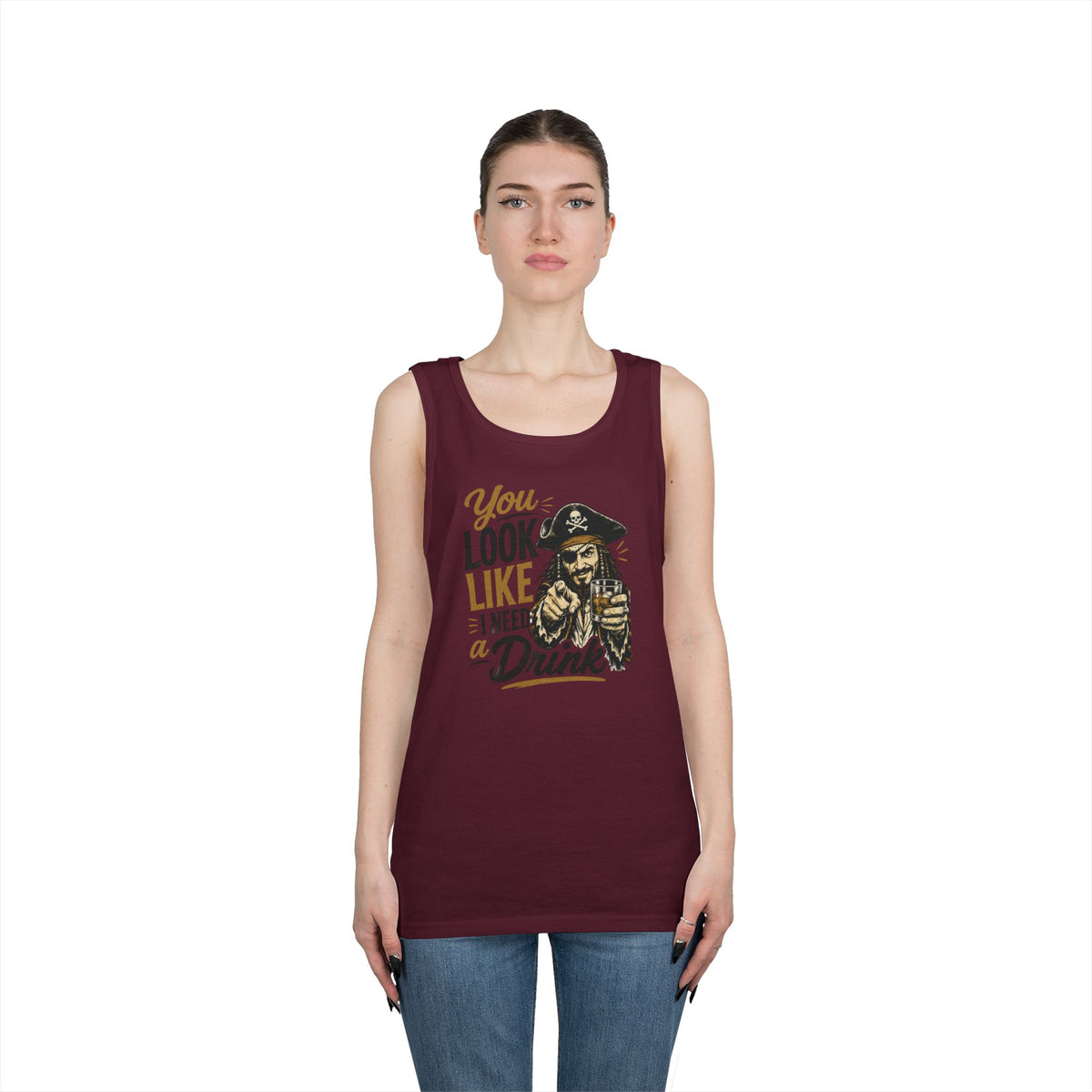 You Look Like I Need a Drink Pirate Tank Top | Funny Pirate Tank Top