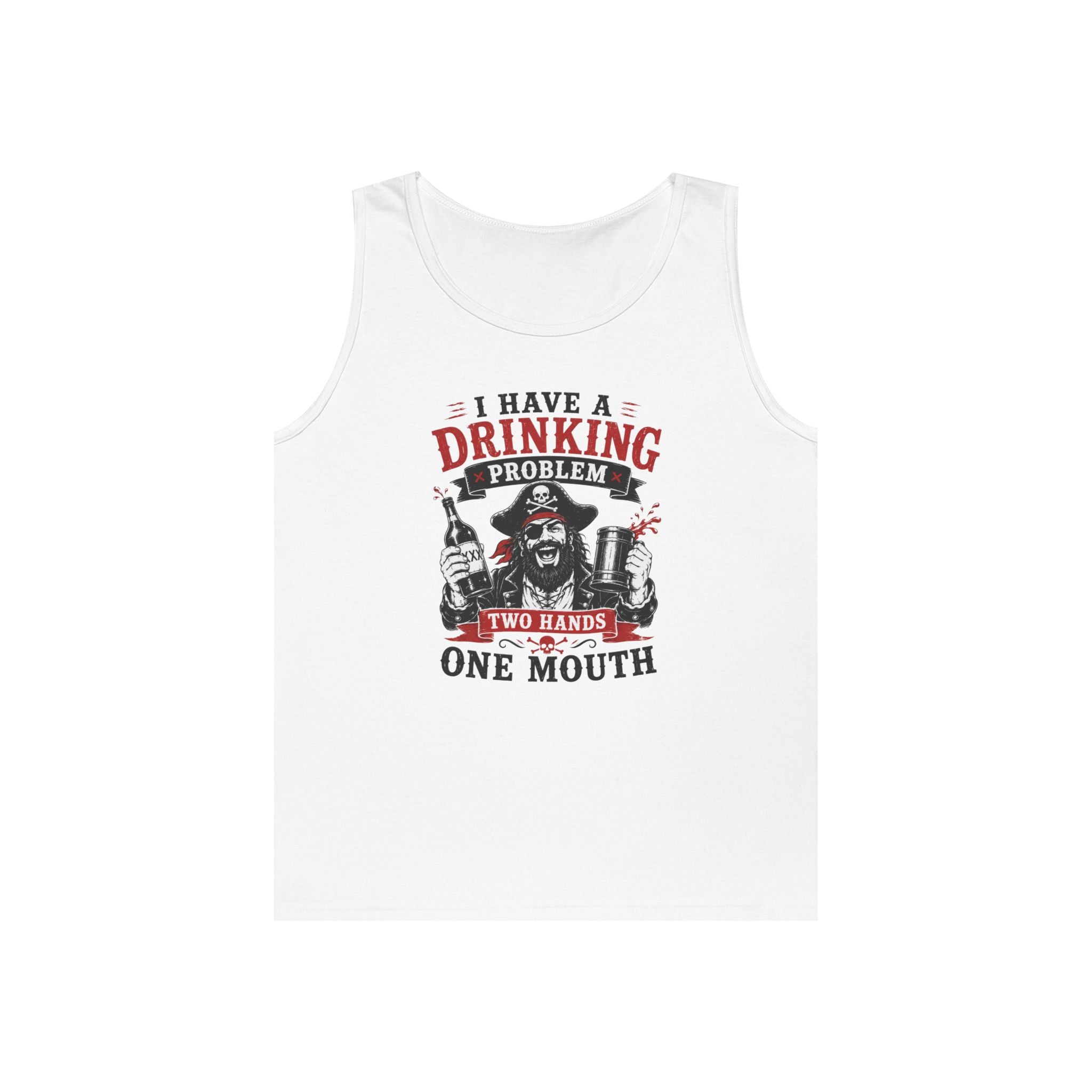 I Have a Drinking Problem Two Hands One Mouth Tank Top | Funny Bar Drinking Tank Top