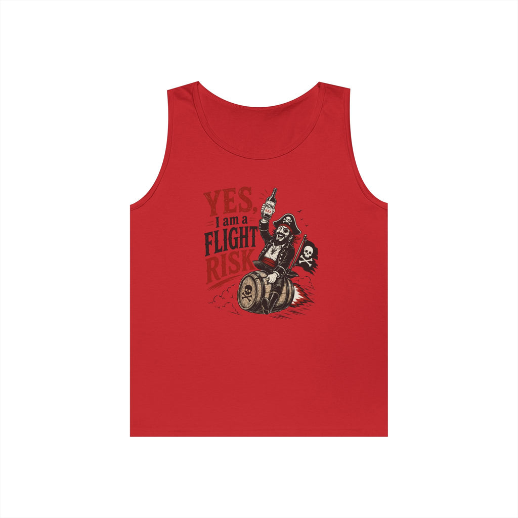 Yes I Am A Flight Risk Skull Rider Tank Top | Biker Skull Barrel Design Tank Top