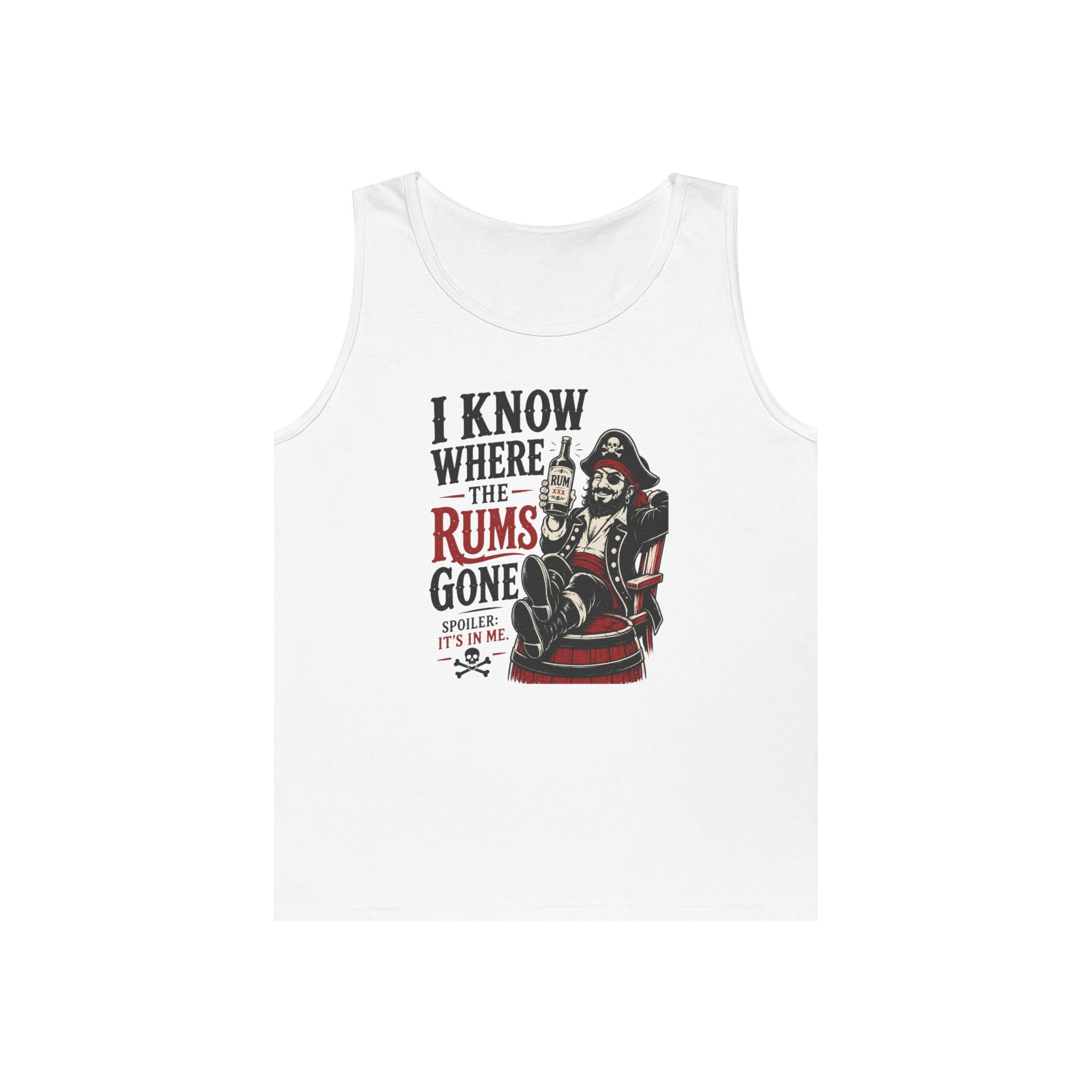 I Know Where The Rum's Gone Pirate Skeleton Tank Top | Rum Funny Nautical Tank Top