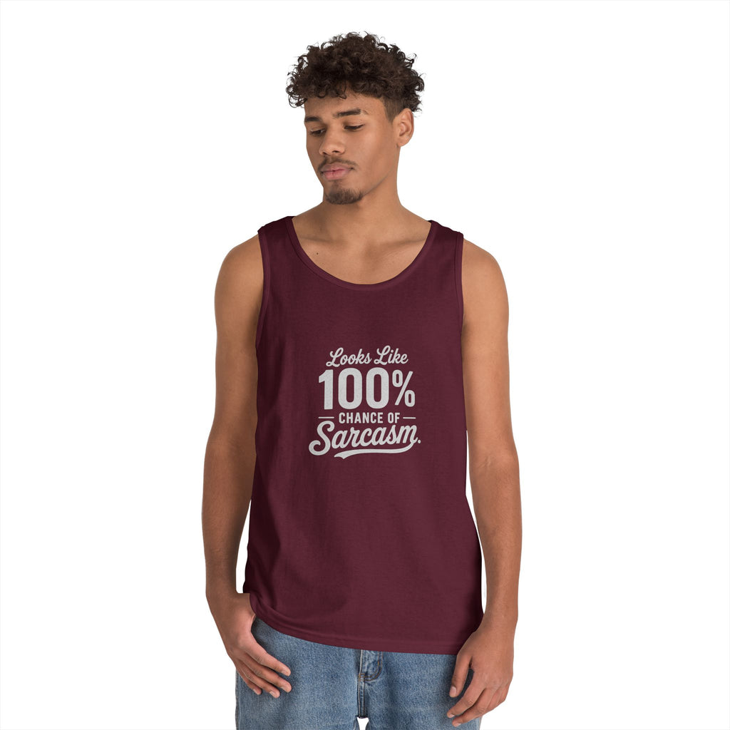 100% Chance of Sarcasm Tank Top | Sarcastic Typography Tank Top