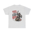 Yes I Am A Flight Risk tee Shirt | Skull Pirate on Barrel, Rebel Biker Tee Shirt