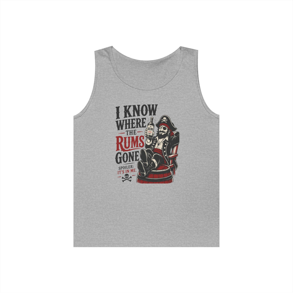 I Know Where The Rum's Gone Pirate Skeleton Tank Top | Rum Funny Nautical Tank Top