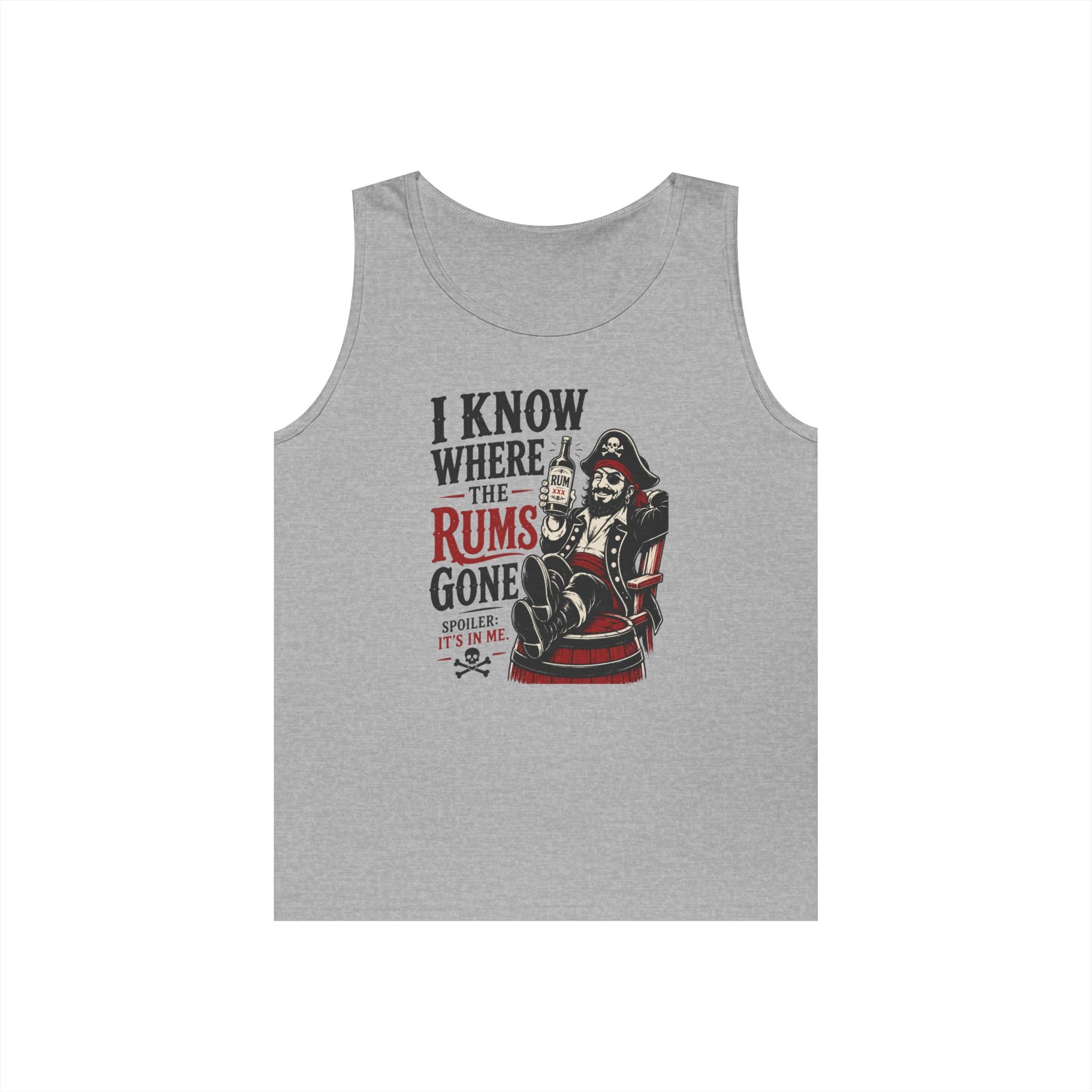 I Know Where The Rum's Gone Pirate Skeleton Tank Top | Rum Funny Nautical Tank Top