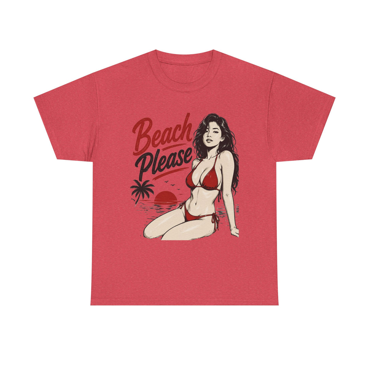 Beach Please bikini pinup Tee | Retro pin-up girl Tee Shirt