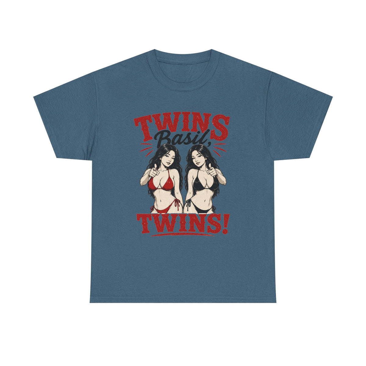 Twins Bikini Pinup Tee | Retro Pinup Twins Graphic T-Shirt