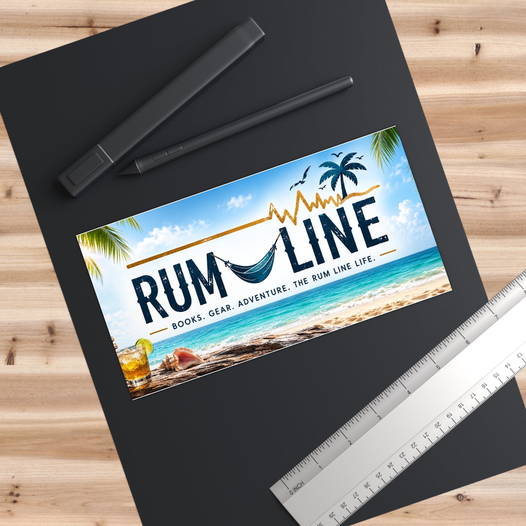 Rum Line Beach Sticker — 'Rum Line' Tropical Bumper Sticker