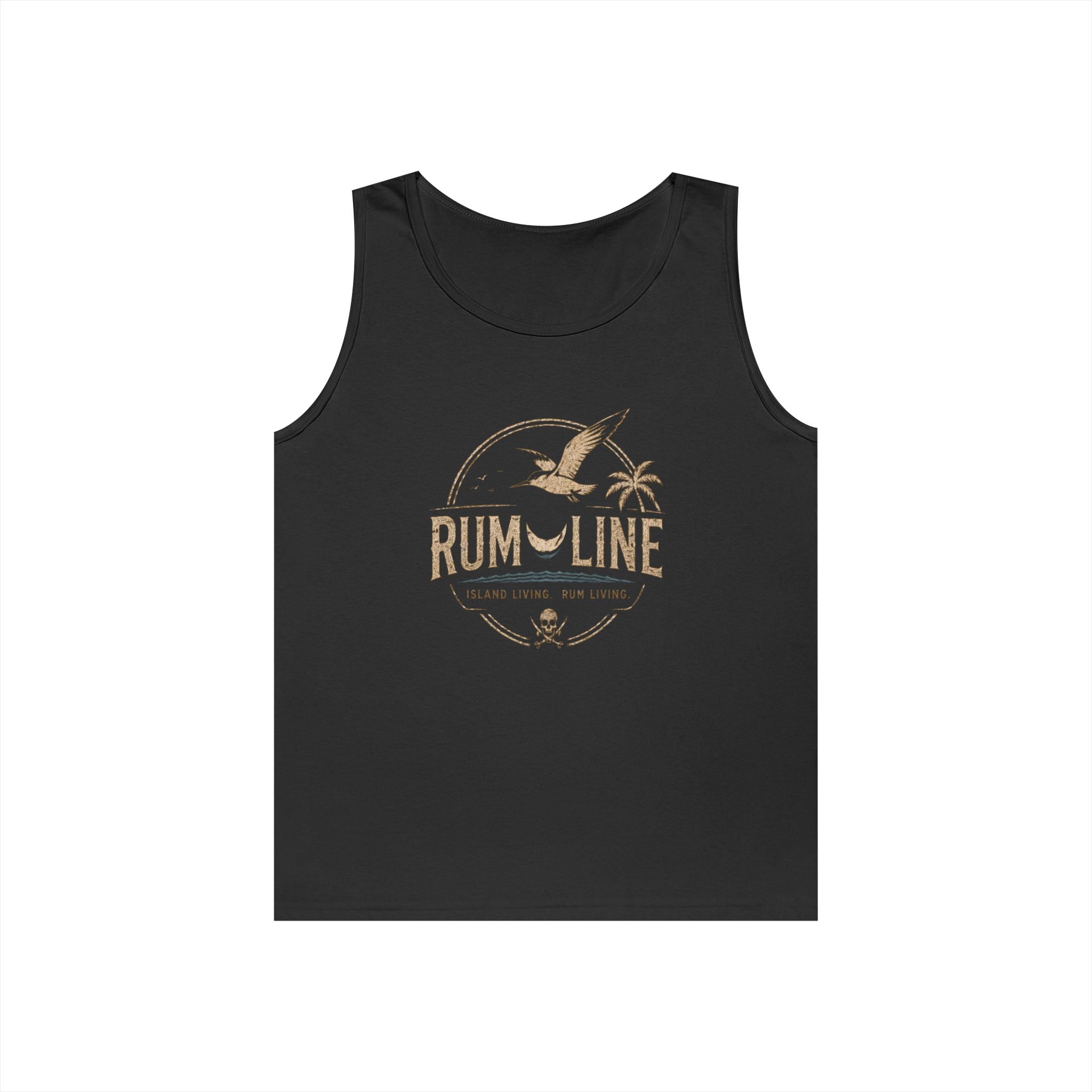 Rum Line UNoffical Beach Tank Top — Vintage Seagull & Palm Island Graphic