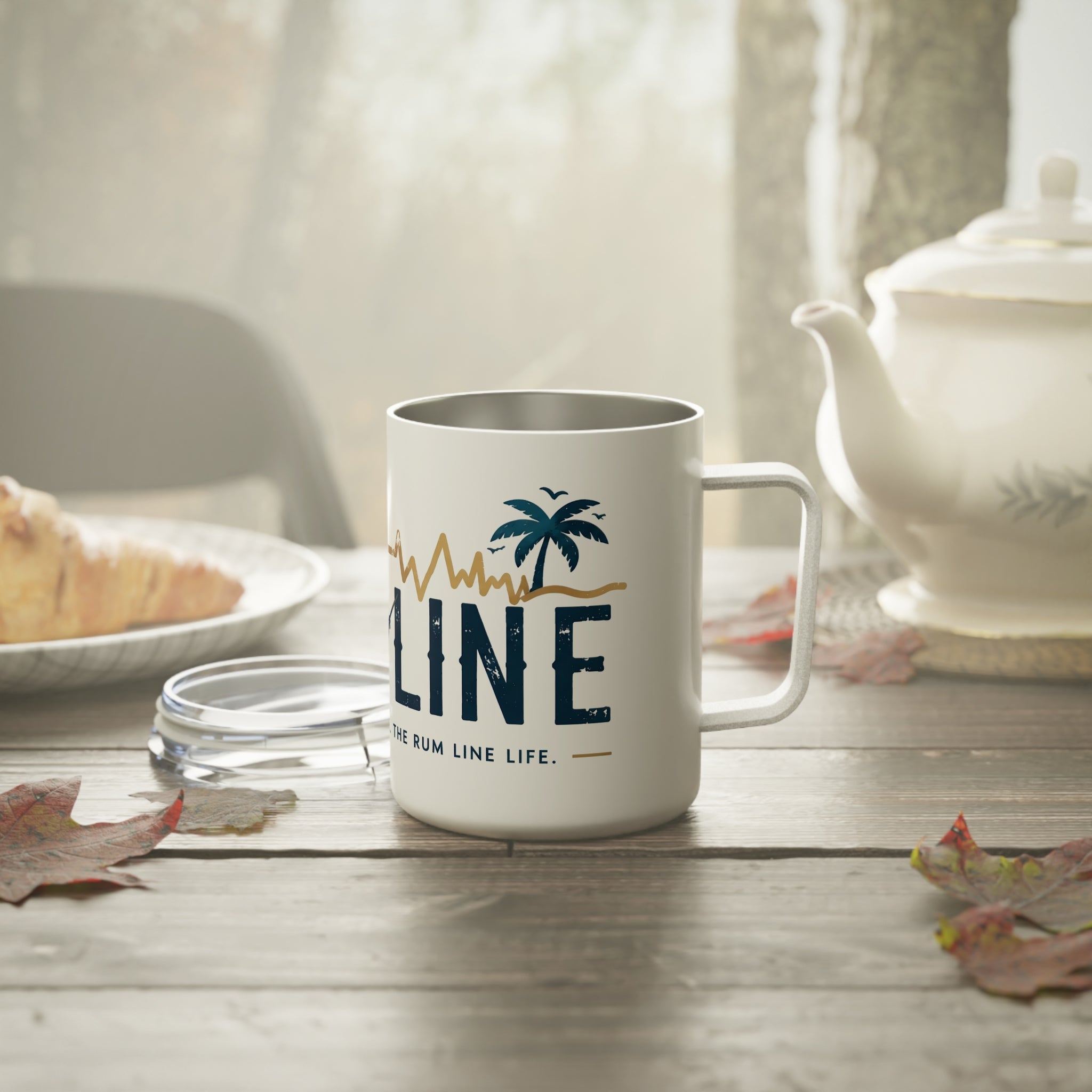 Rum Line Insulated Coffee Mug – Adventure Hammock Design, 10oz Travel Tumbler