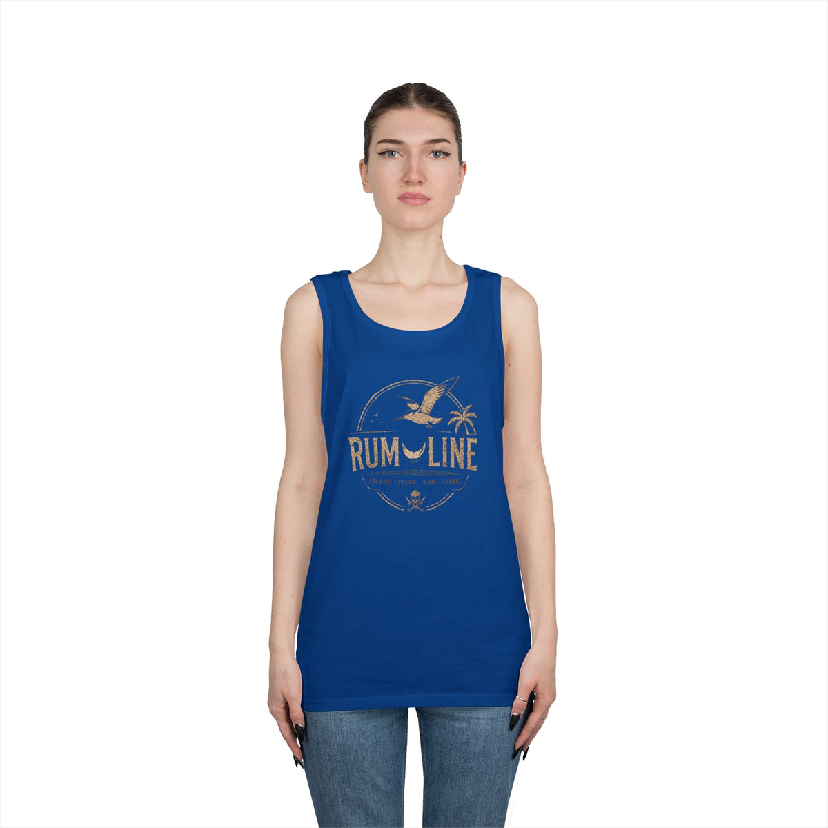 Rum-Line unoffical Beach Tank Top — Vintage Seagull & Palm Island Graphic