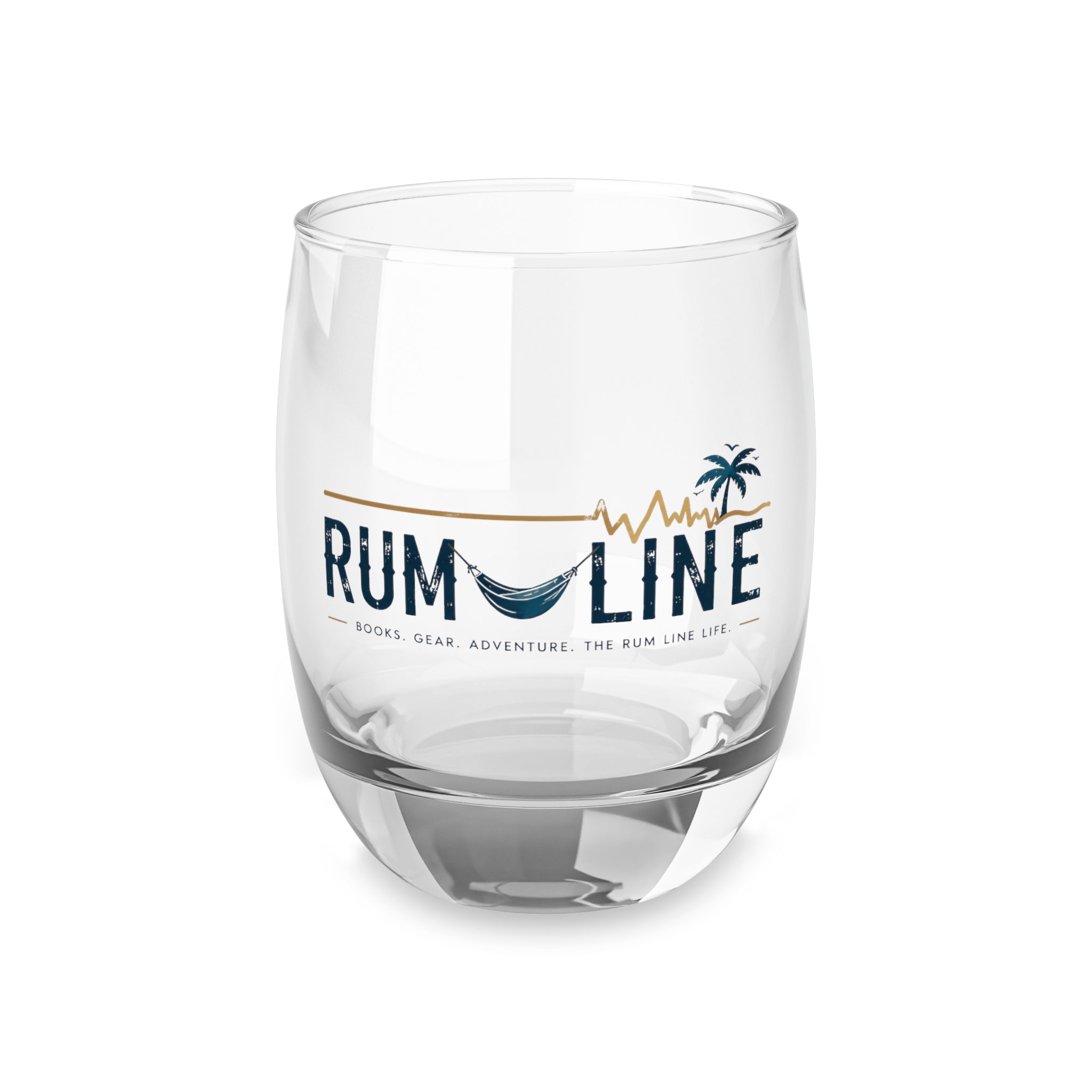 Rum-Line Whiskey Glass – Tropical Palm & Wave Whiskey Tumbler