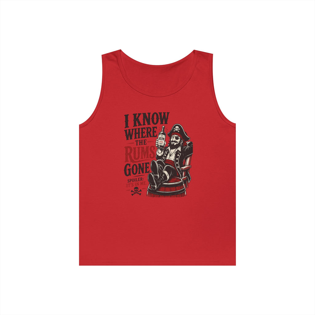 I Know Where The Rum's Gone Pirate Skeleton Tank Top | Rum Funny Nautical Tank Top