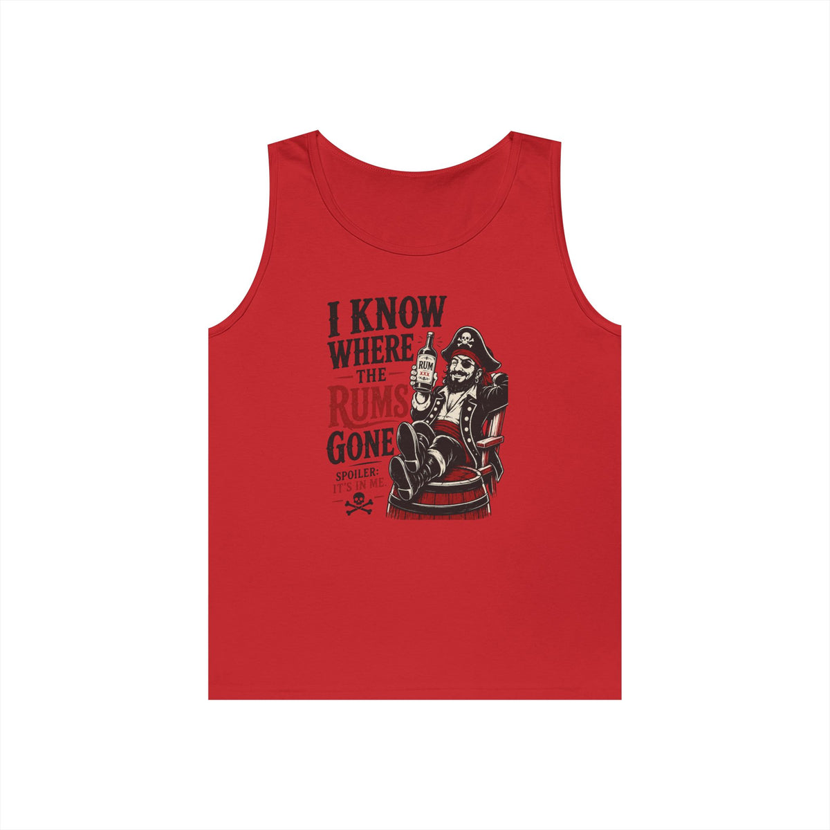I Know Where The Rum's Gone Pirate Skeleton Tank Top | Rum Funny Nautical Tank Top