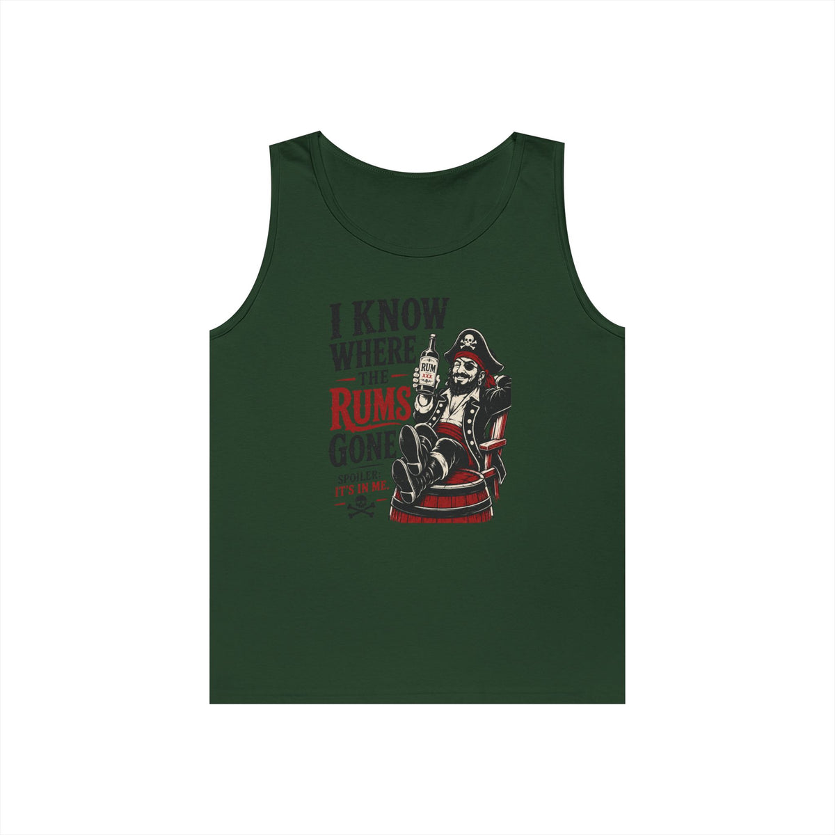 I Know Where The Rum's Gone Pirate Skeleton Tank Top | Rum Funny Nautical Tank Top