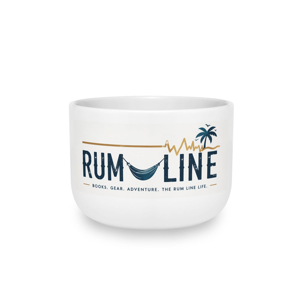 Rum Line 25oz Ceramic Latte Mug — Tropical Palm & Hammock Coffee Cup