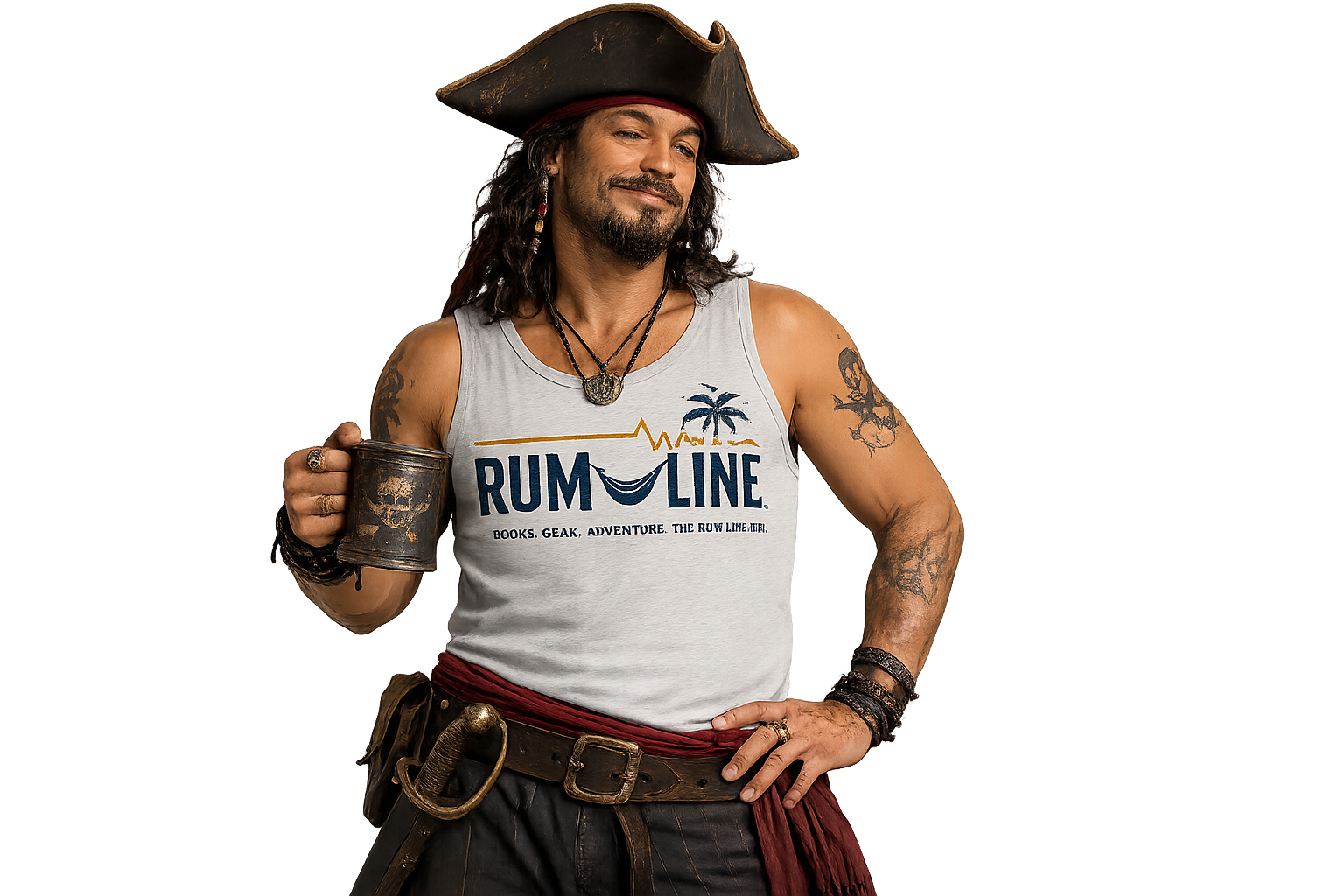 Rum Line Life Offical Logo Tank Top | Rum Line Life is chill, fun, slightly tilted, and a relaxing acceptance of imperfect happiness, wrapped in sand, sea and warm breezes.