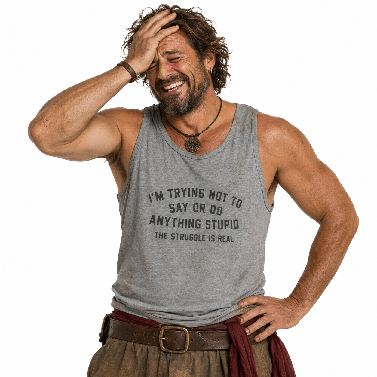 I’m Trying Not To Say Or Do Anything Stupid tank top | Funny Text Tee Shirt