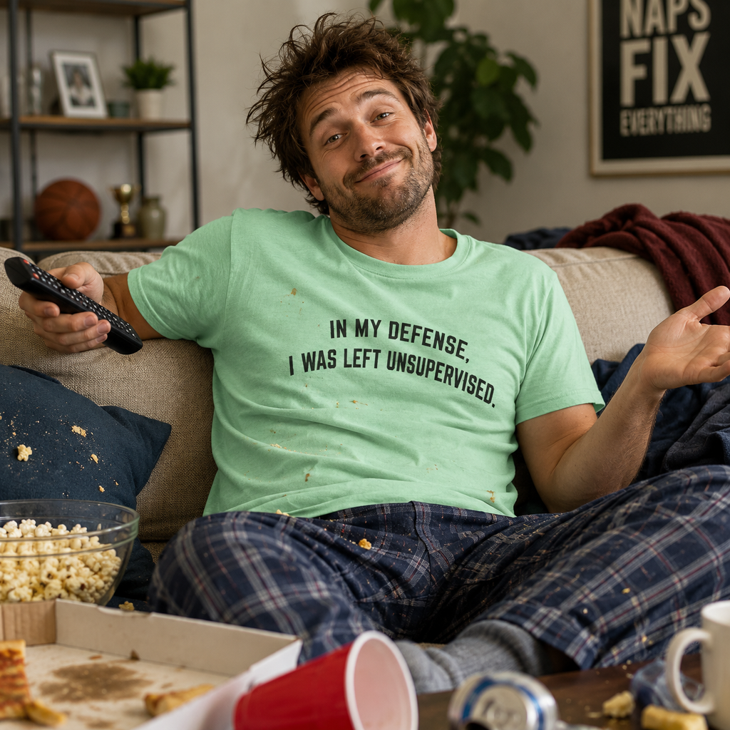 In My Defense I Was Left Unsupervised T-Shirt | Funny Quote Tee Shirt