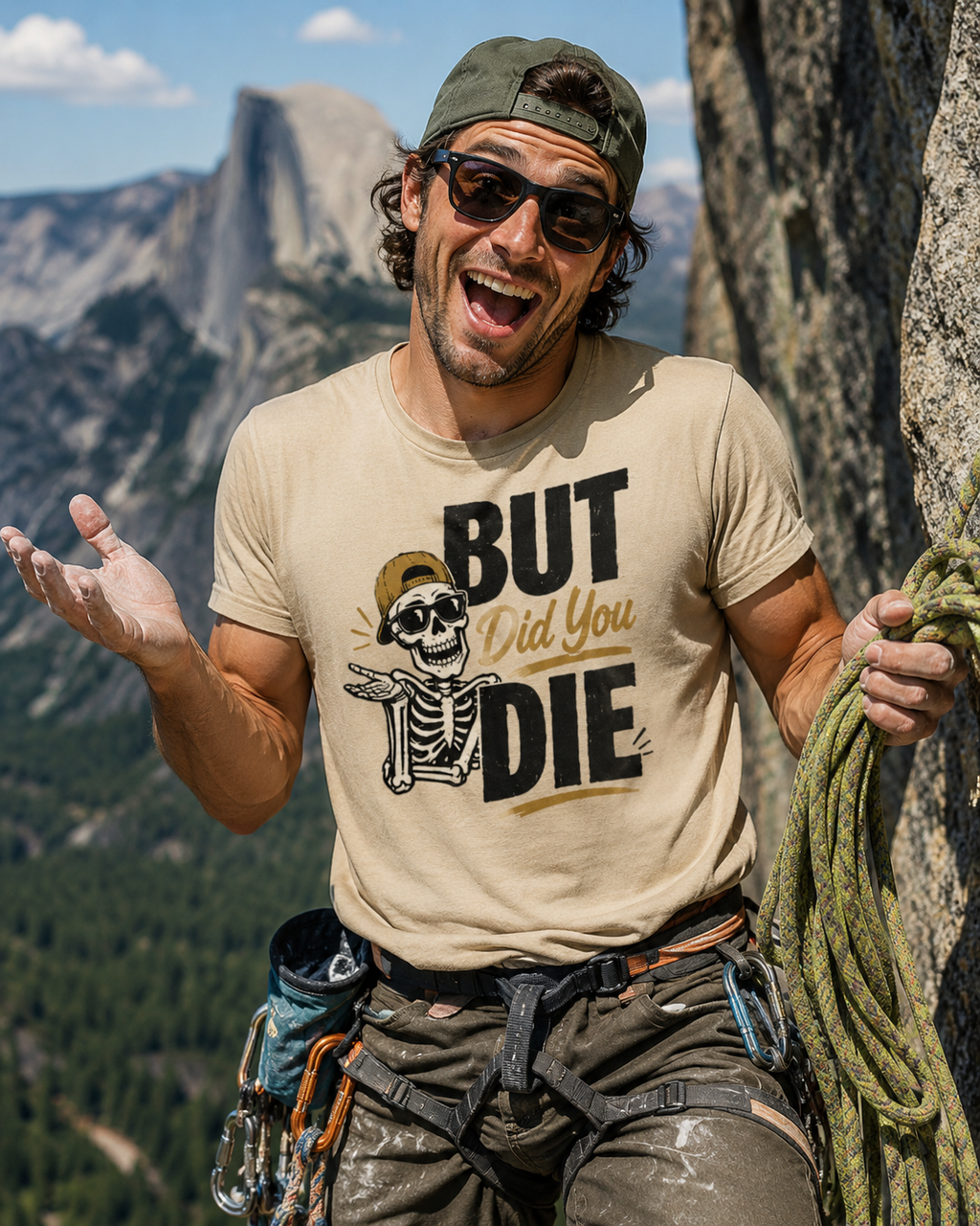 But Did You Die Skeleton Tee | Skull Graphic, Retro Script