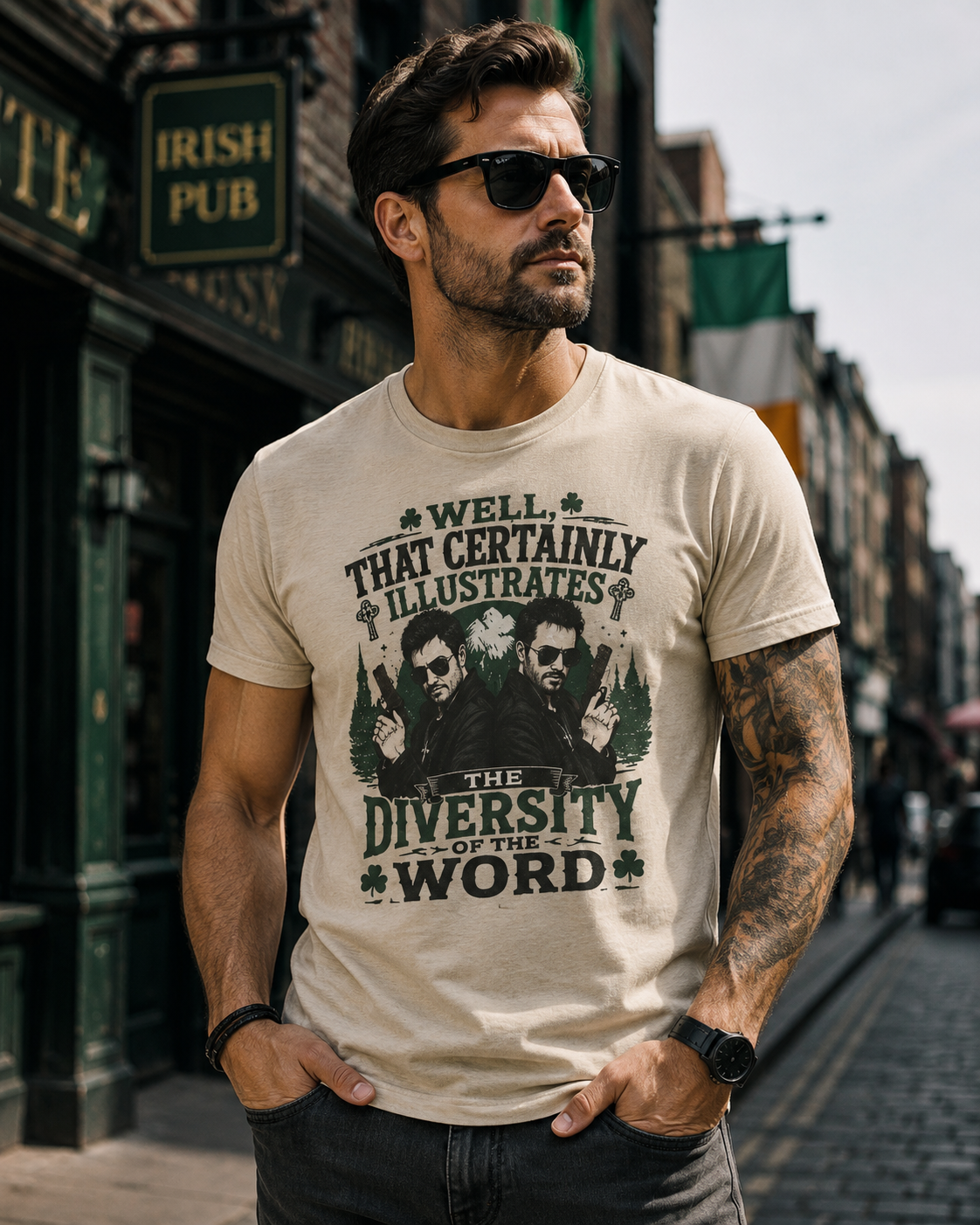 That Certainly Illustrates the Diversity of the Word T-Shirt | St. Patrick's Shamrock Design