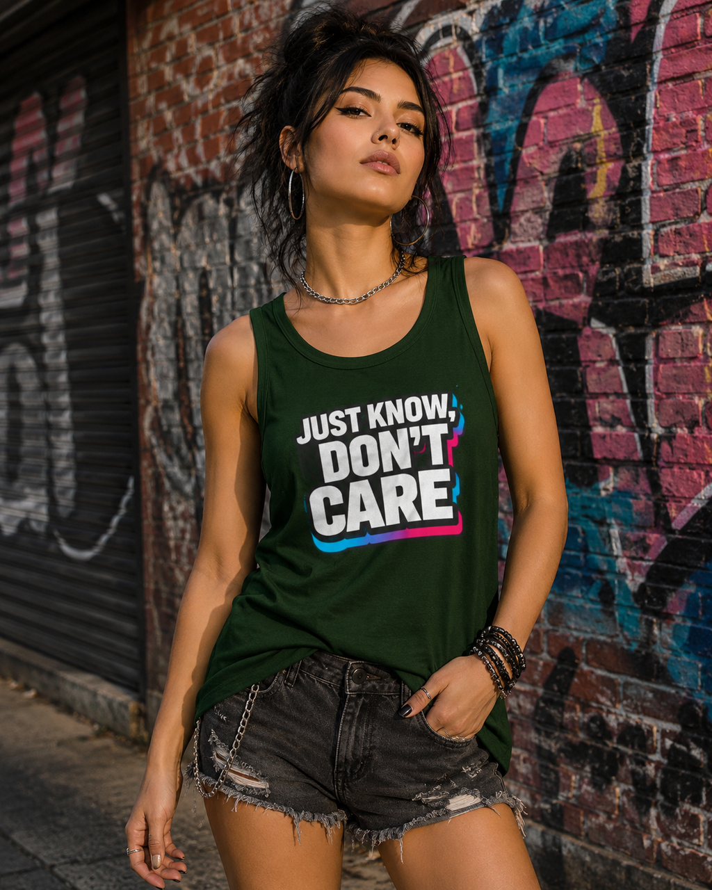 Just Know I Don’t Care Tank Top | Retro Tank Top