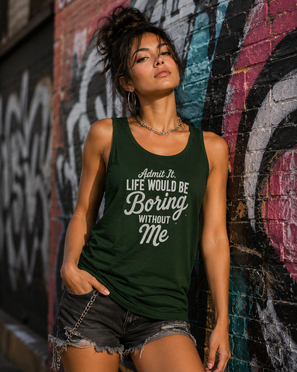 Admit It Life Would Be Boring Without Me tank top | Funny Quote