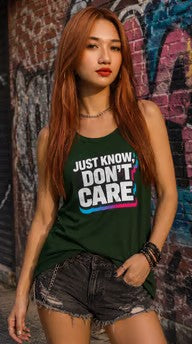Just Know I Don’t Care Tank Top | Retro Tank Top