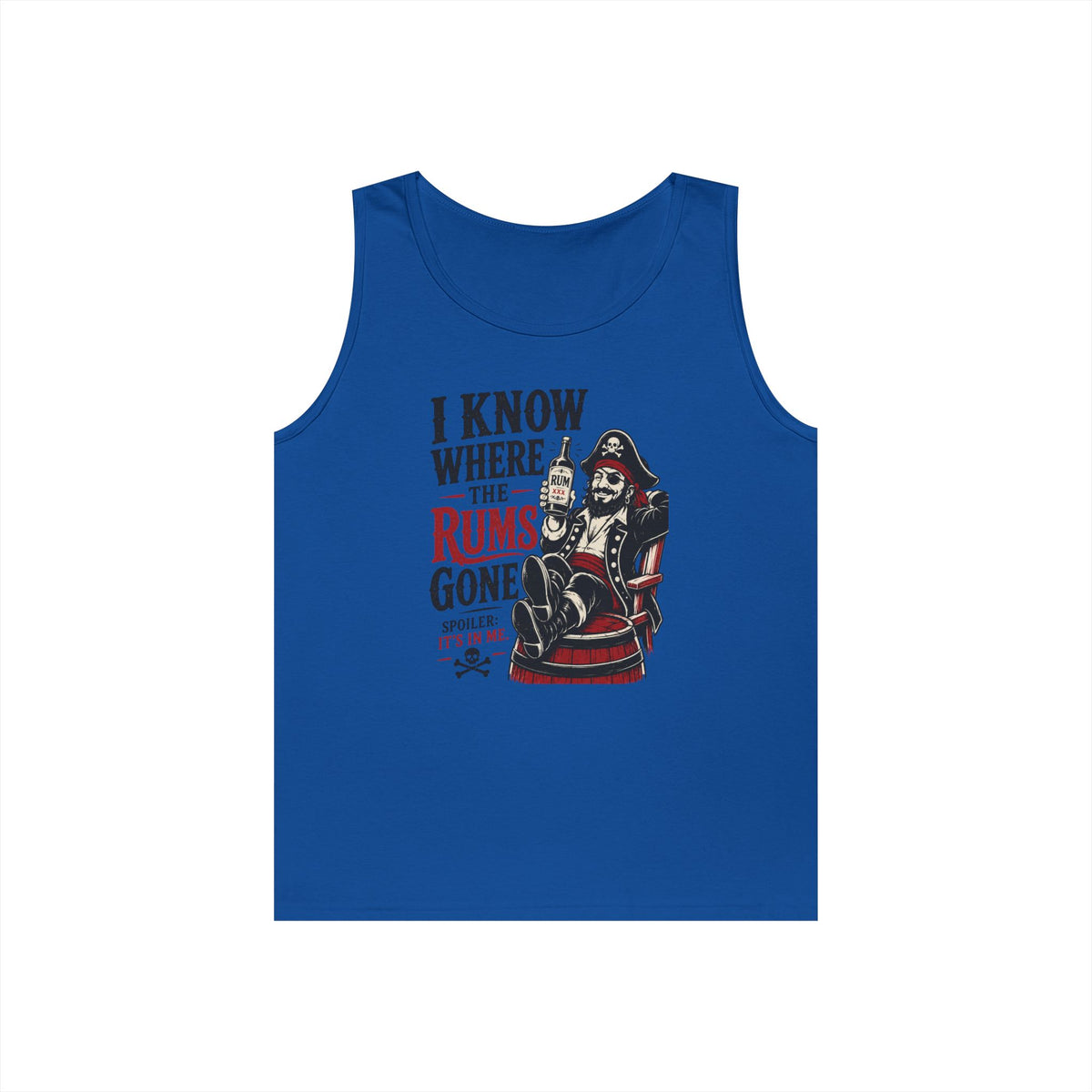 I Know Where The Rum's Gone Pirate Skeleton Tank Top | Rum Funny Nautical Tank Top