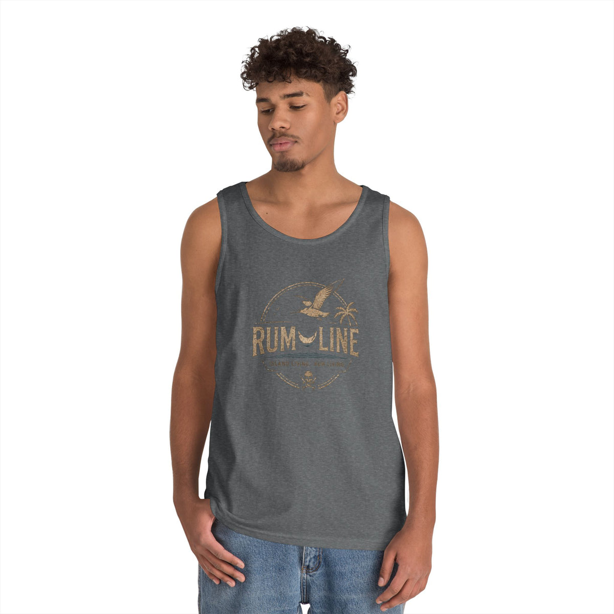 Rum-Line unoffical Beach Tank Top — Vintage Seagull & Palm Island Graphic