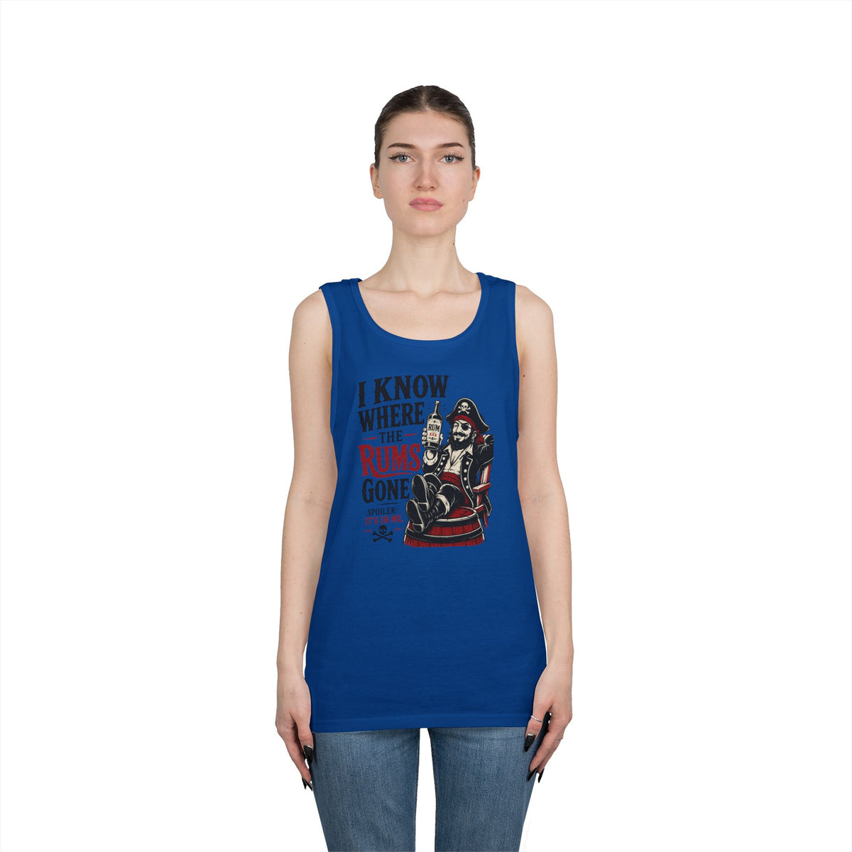 I Know Where The Rum's Gone Pirate Skeleton Tank Top | Rum Funny Nautical Tank Top