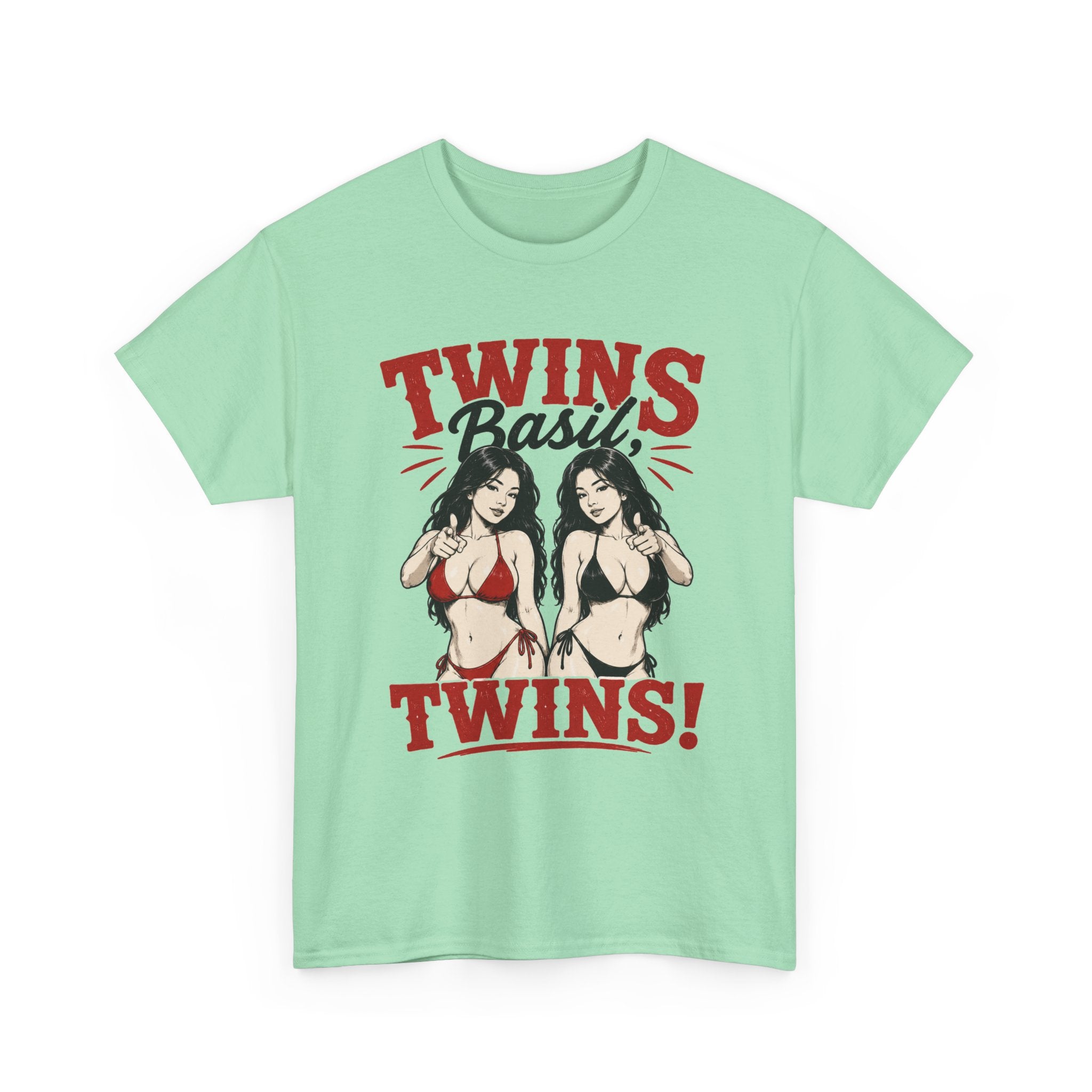 Twins Bikini Pinup Tee | Retro Pinup Twins Graphic T-Shirt