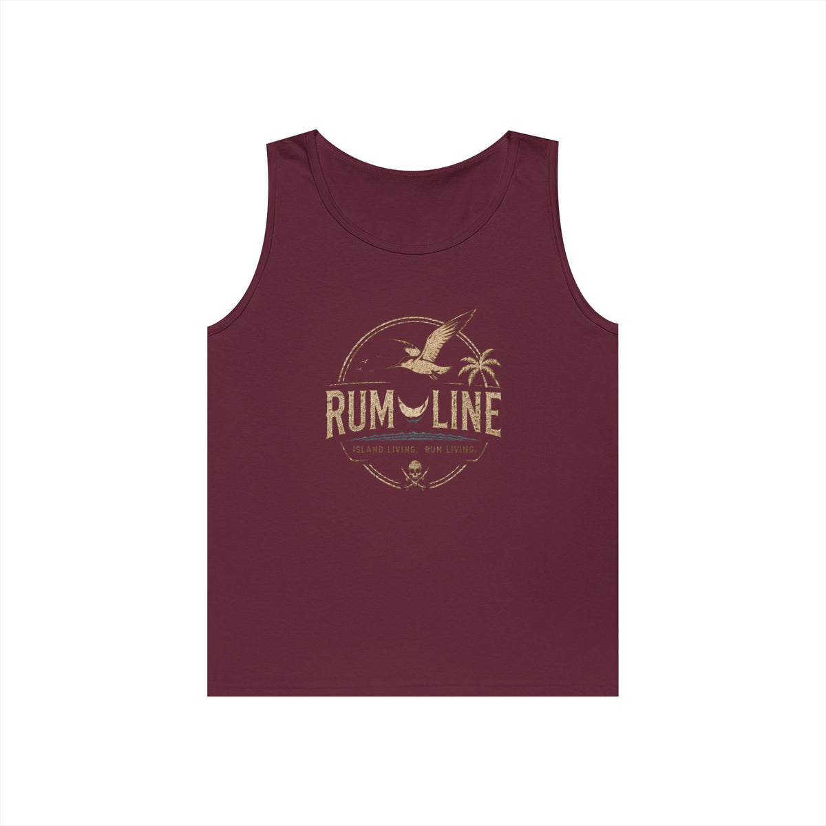 Rum-Line unoffical Beach Tank Top — Vintage Seagull & Palm Island Graphic