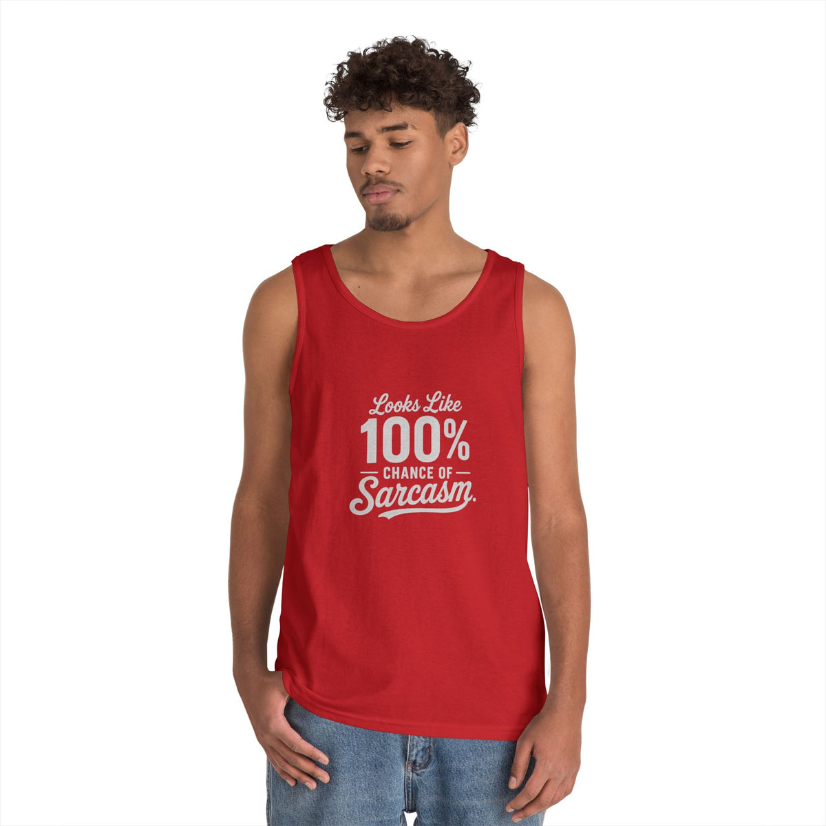 100% Chance of Sarcasm Tank Top | Sarcastic Typography Tank Top
