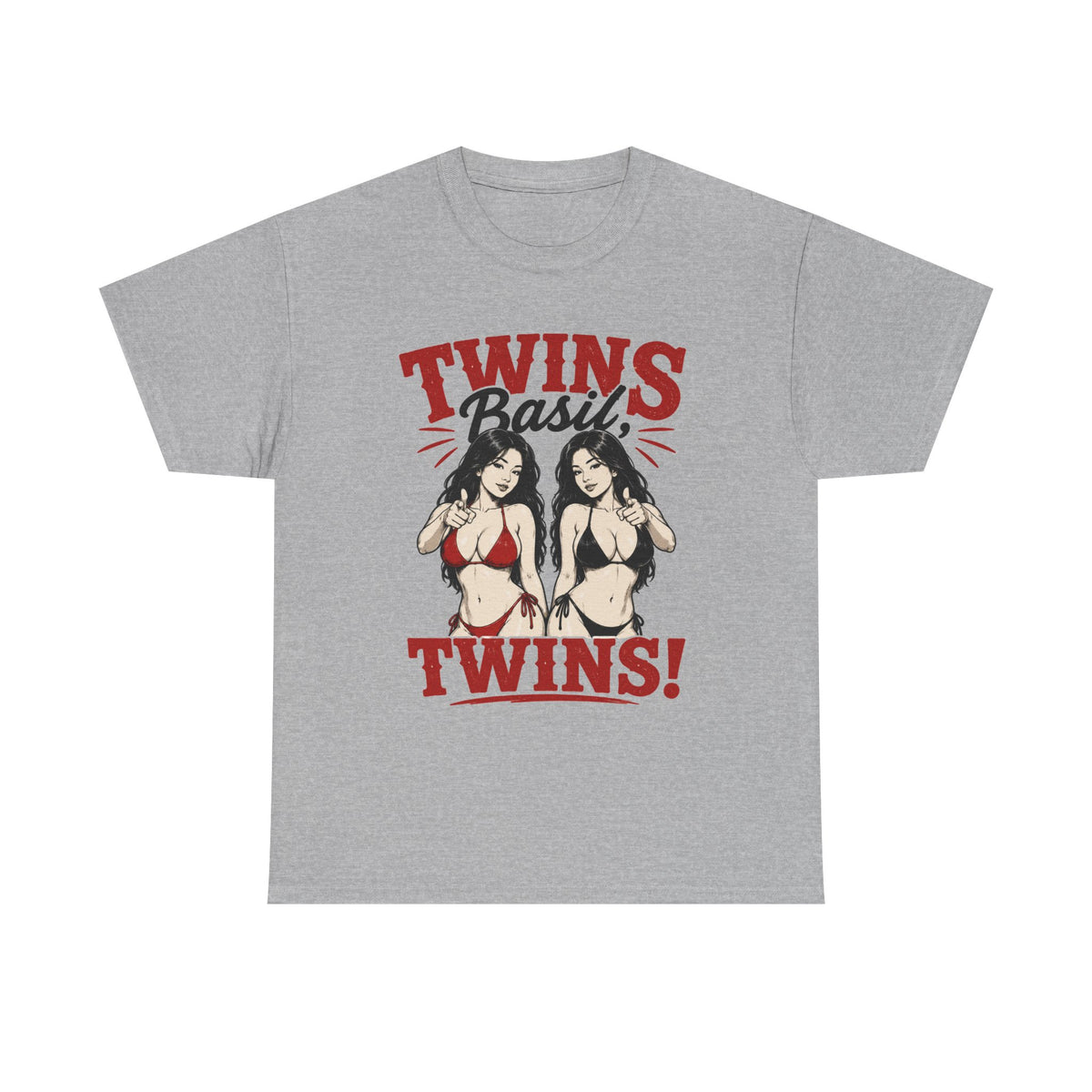 Twins Bikini Pinup Tee | Retro Pinup Twins Graphic T-Shirt