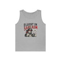 Fluent in Sarcasm Tank Top | Pirate Skull Illustration, Funny Sarcastic Quote Tank Top