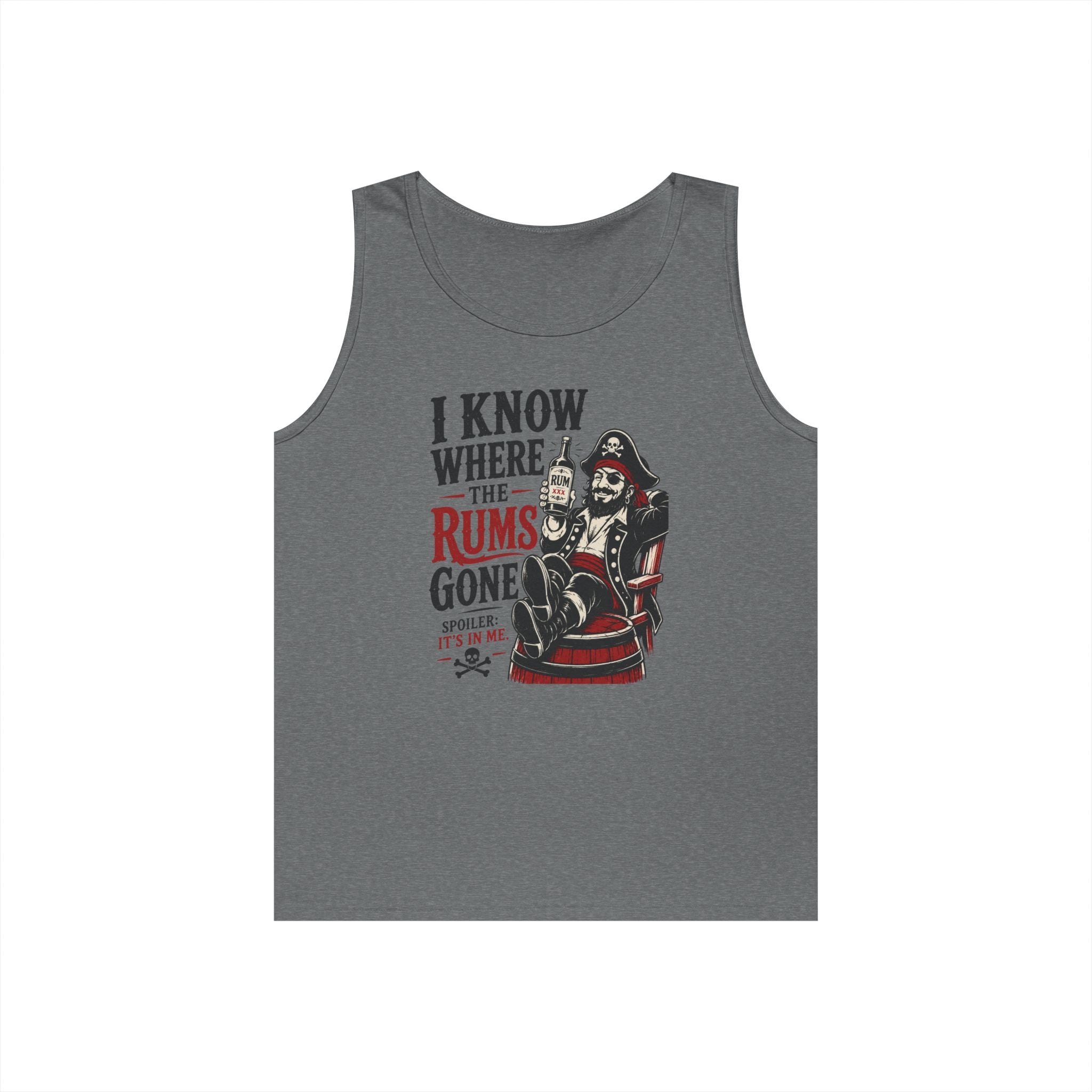 I Know Where The Rum's Gone Pirate Skeleton Tank Top | Rum Funny Nautical Tank Top