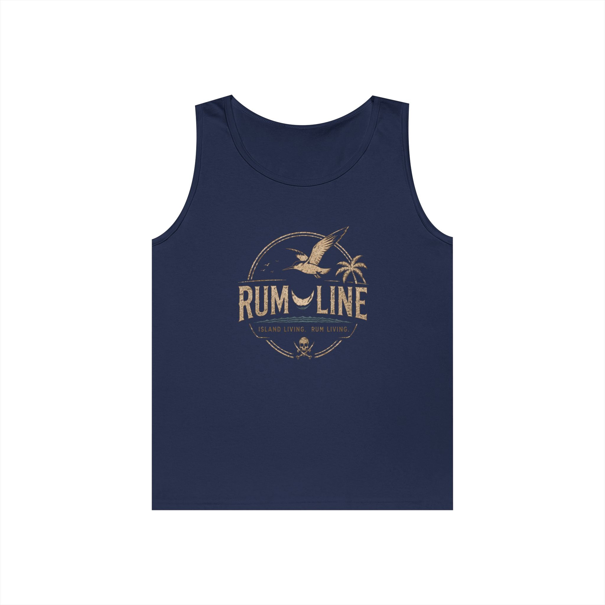 Rum Line UNoffical Beach Tank Top — Vintage Seagull & Palm Island Graphic