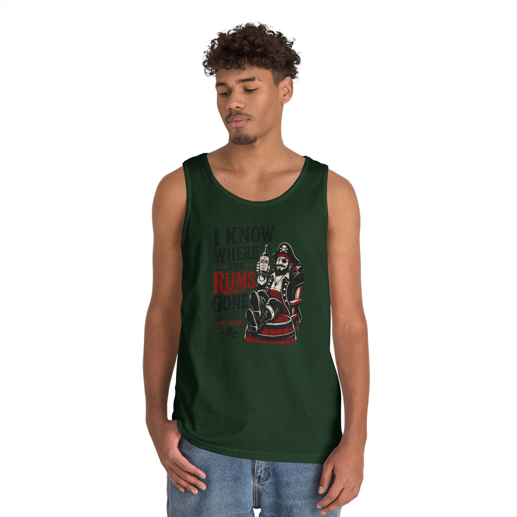I Know Where The Rum's Gone Pirate Skeleton Tank Top | Rum Funny Nautical Tank Top