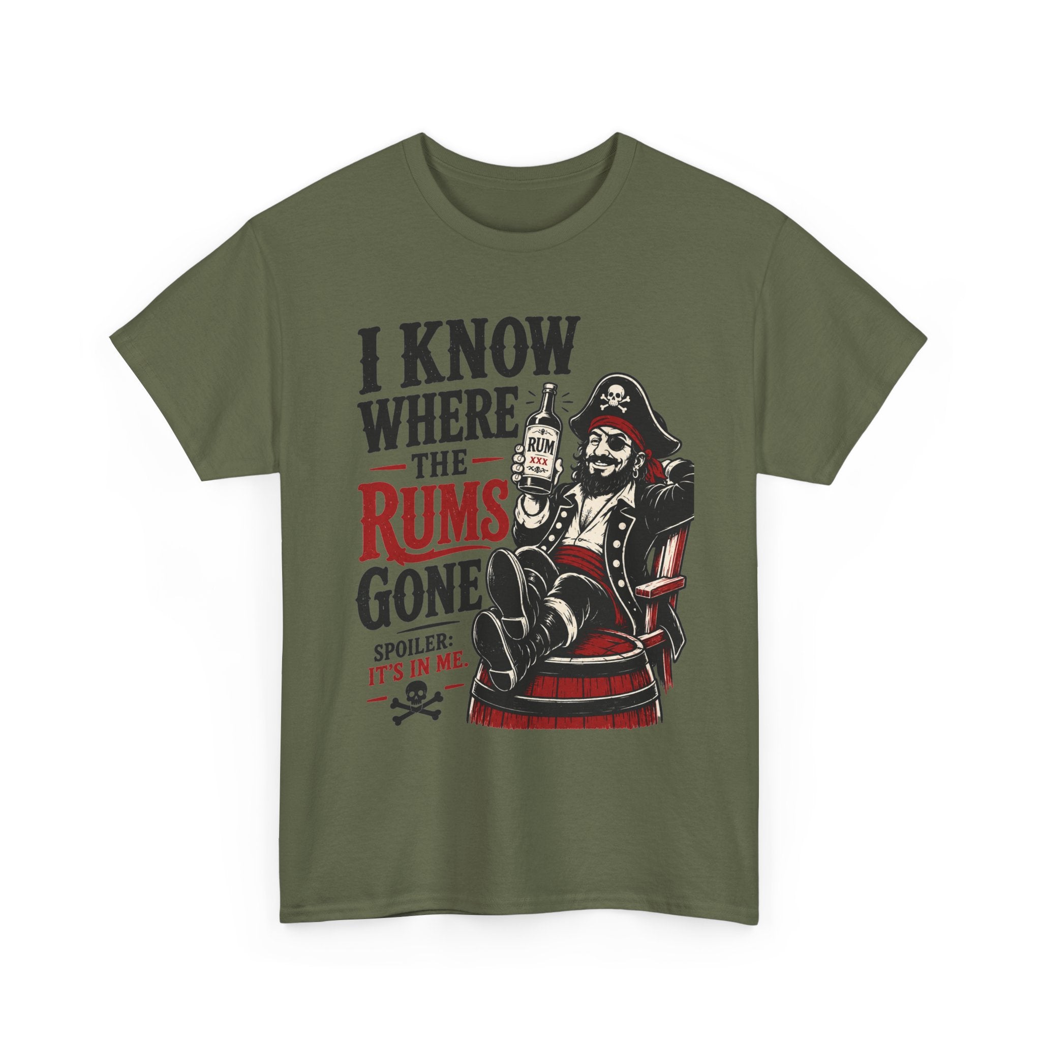 I Know Where The Rums Gone Pirate Tee Shirt | Rum Drinking Pirate Tee Shirt