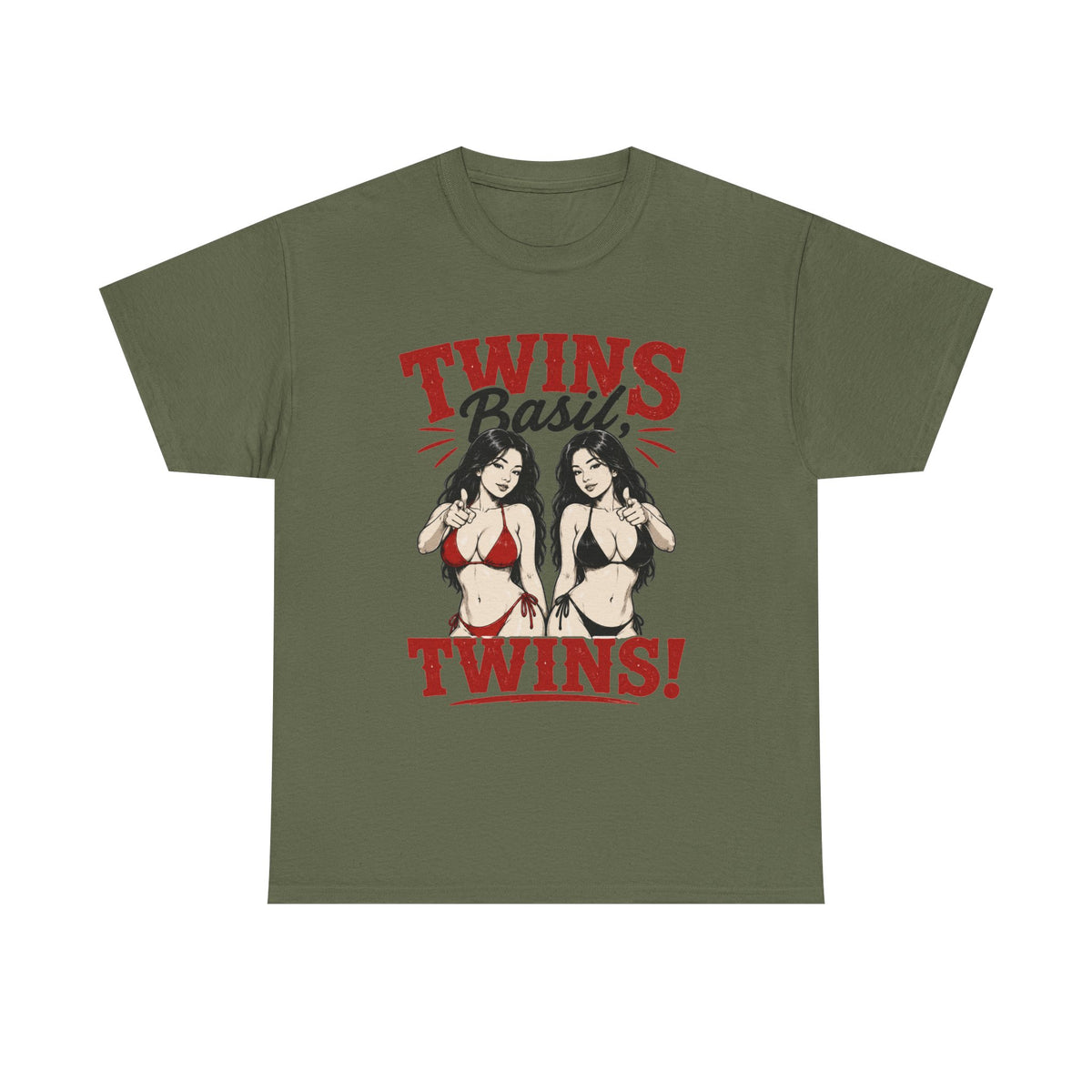 Twins Bikini Pinup Tee | Retro Pinup Twins Graphic T-Shirt
