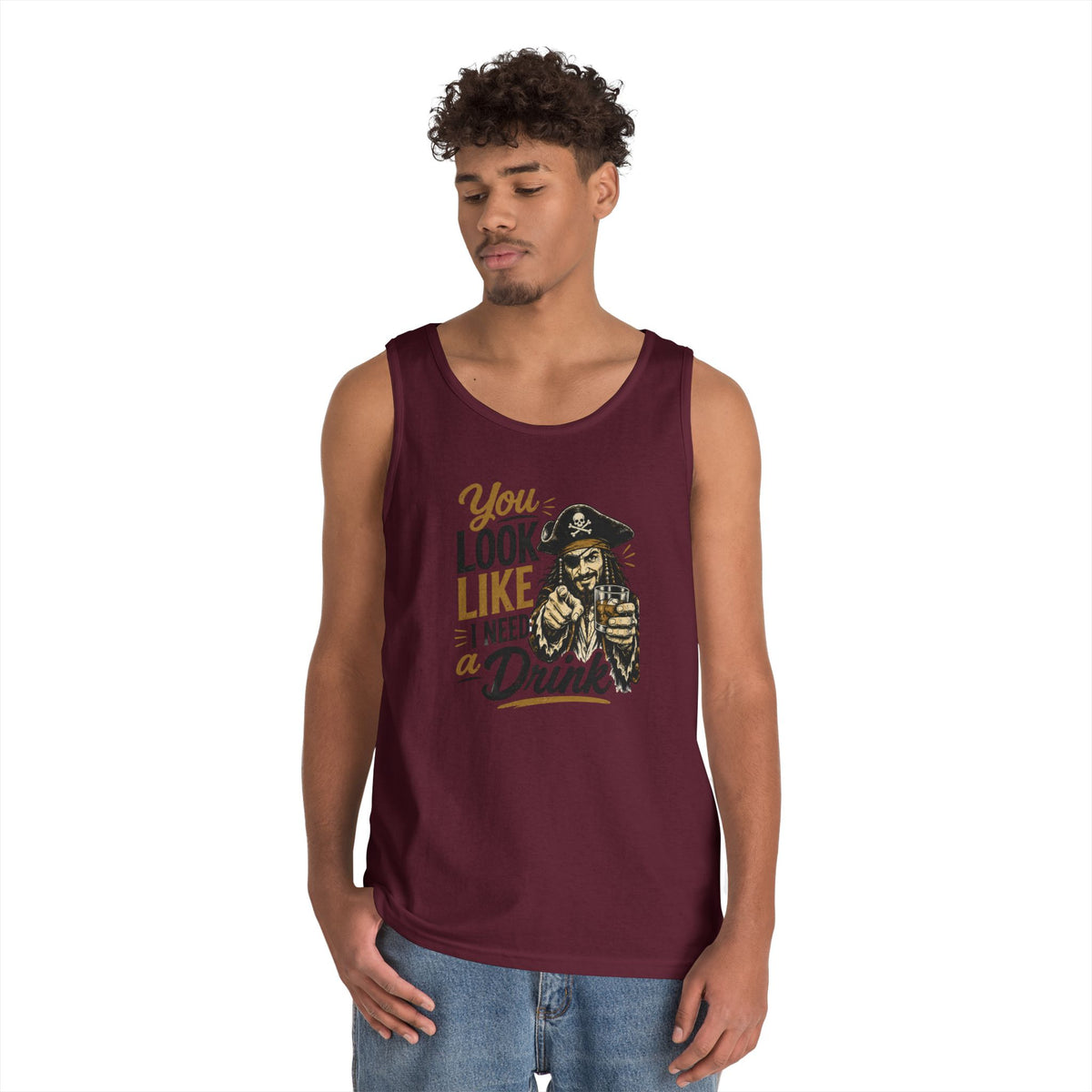 You Look Like I Need a Drink Pirate Tank Top | Funny Pirate Tank Top