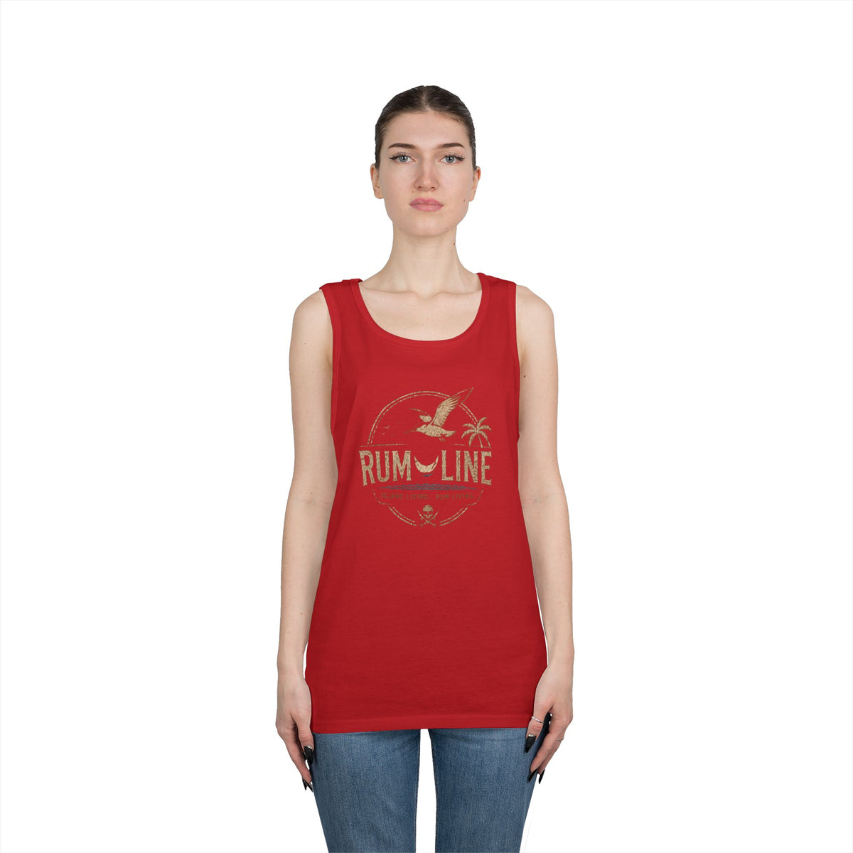 Rum-Line unoffical Beach Tank Top — Vintage Seagull & Palm Island Graphic