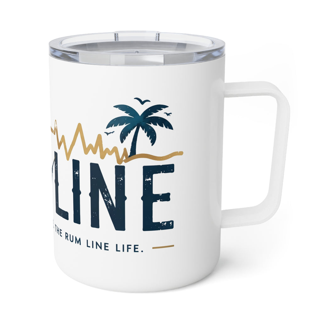 Rum Line Insulated Coffee Mug – Adventure Hammock Design, 10oz Travel Tumbler