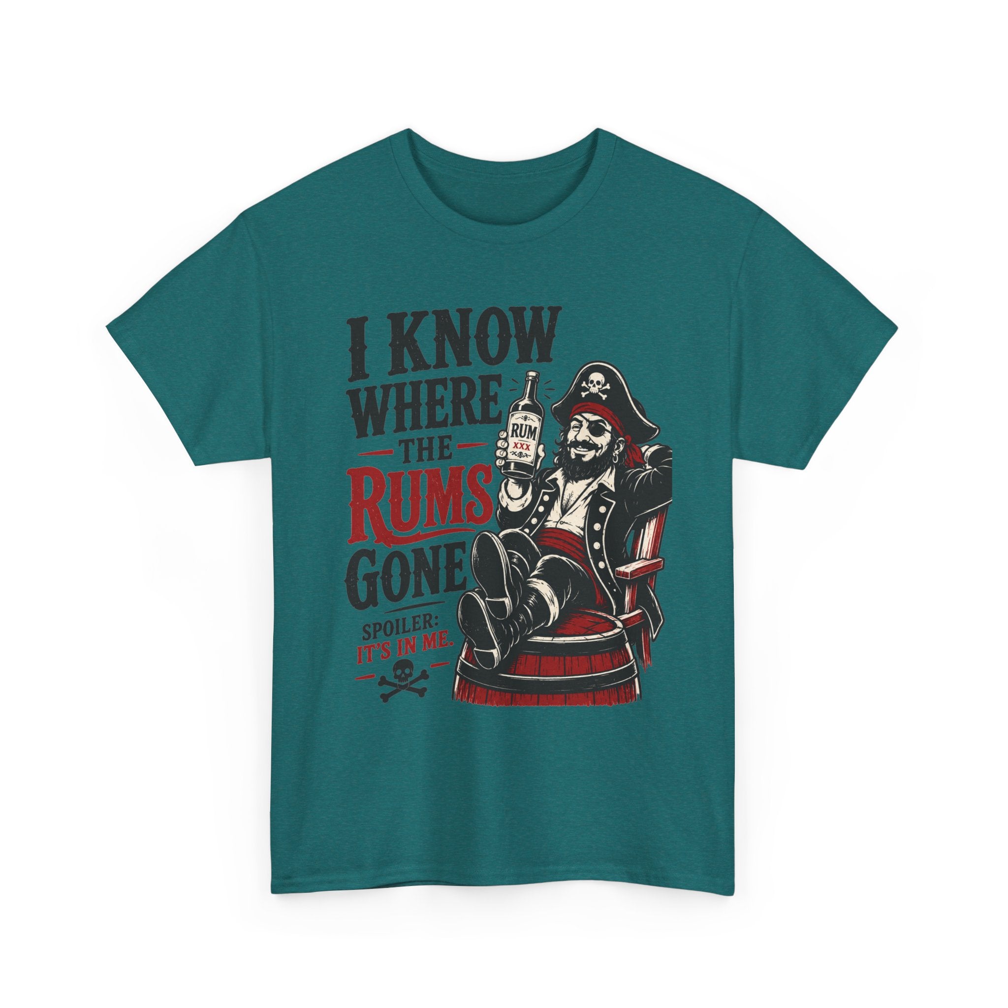 I Know Where The Rums Gone Pirate Tee Shirt | Rum Drinking Pirate Tee Shirt