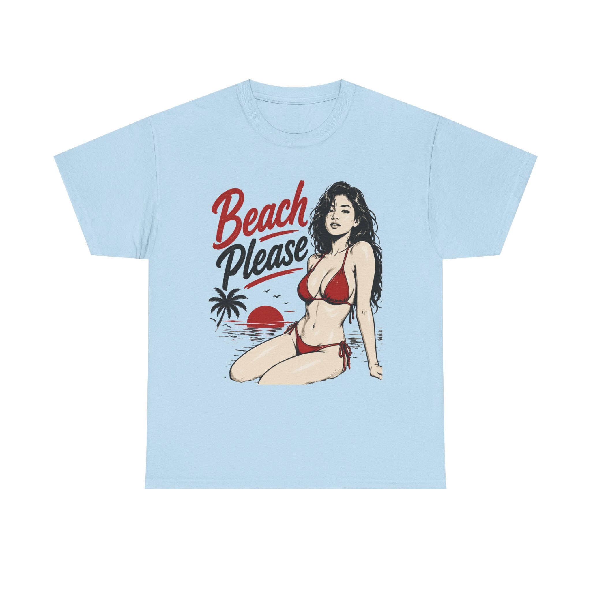 Beach Please bikini pinup Tee | Retro pin-up girl Tee Shirt