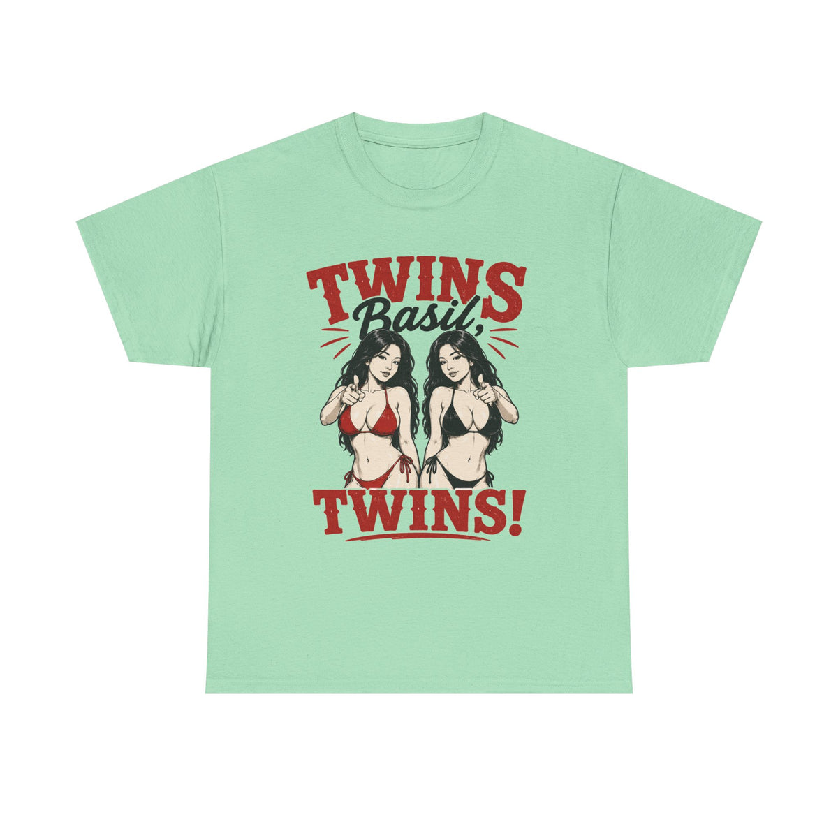 Twins Bikini Pinup Tee | Retro Pinup Twins Graphic T-Shirt